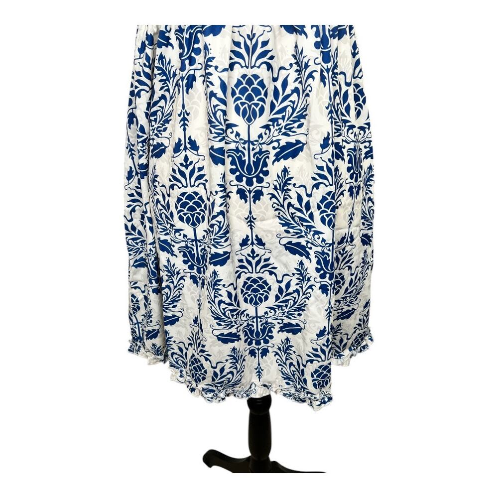 Cupshe Blue & White Damask Mini Tube Dress Size Large - Picture 3 of 7